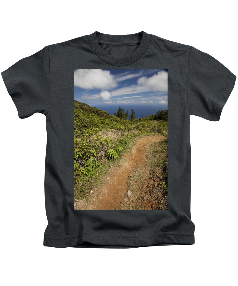 Cloud Kids T-Shirt featuring the photograph Trail on Waihee Ridge by Jenna Szerlag