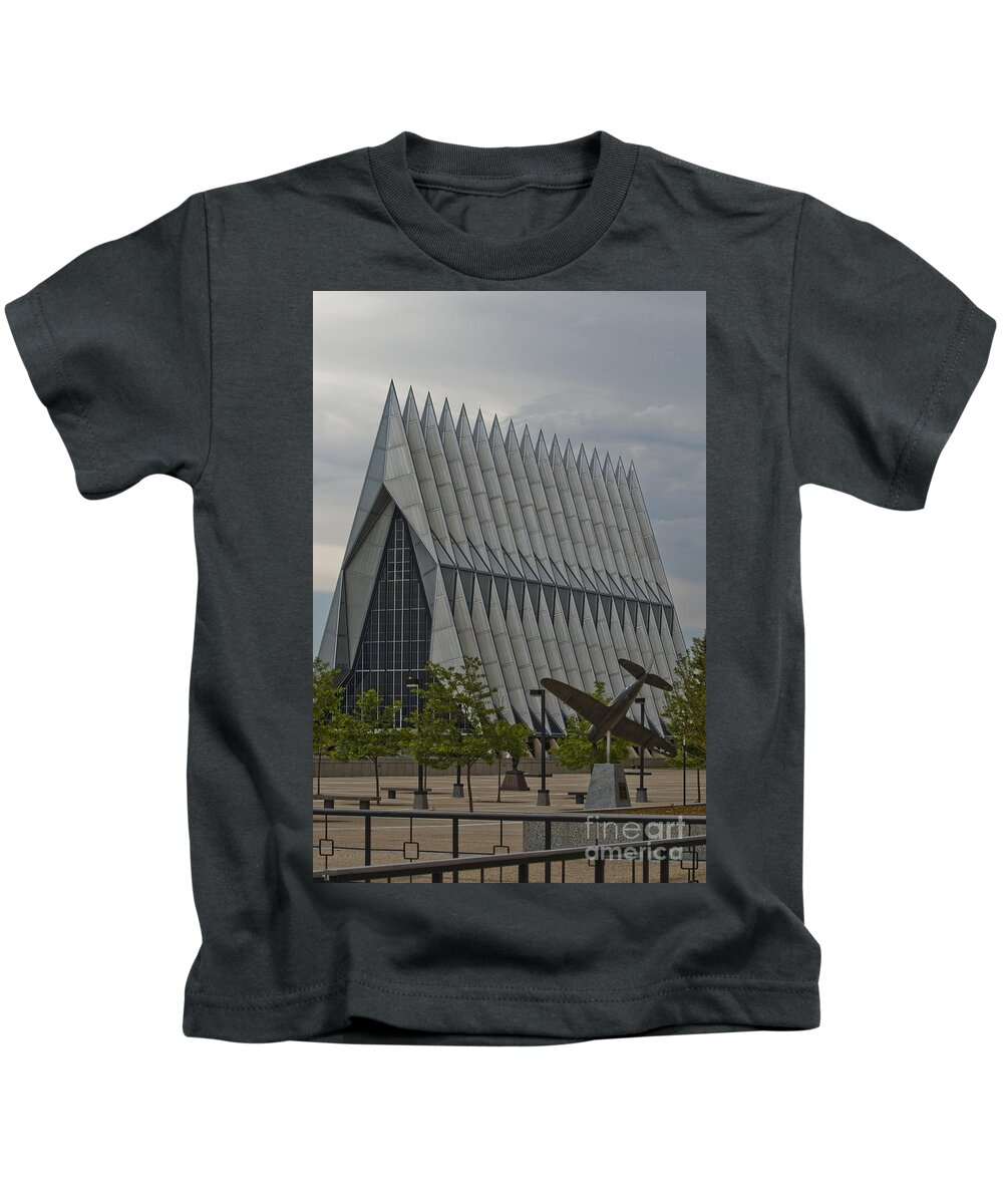 Usafa Kids T-Shirt featuring the photograph US Air Force Academy Chapel 3 by Tim Mulina