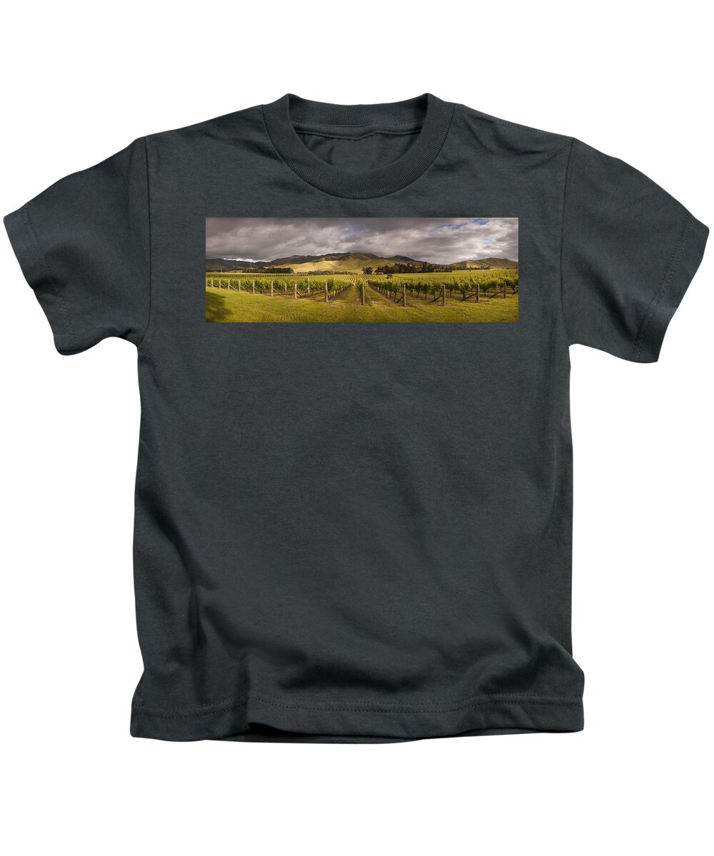 00479623 Kids T-Shirt featuring the photograph Vineyard Awatere Valley In Marlborough by Colin Monteath