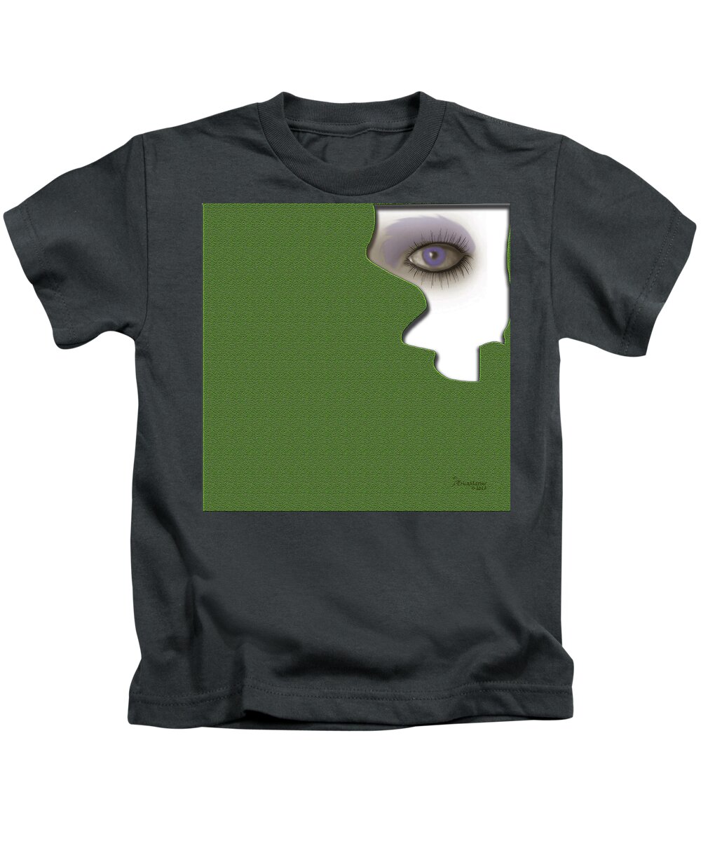 Eye Kids T-Shirt featuring the digital art Watching 2 by Ericamaxine Price