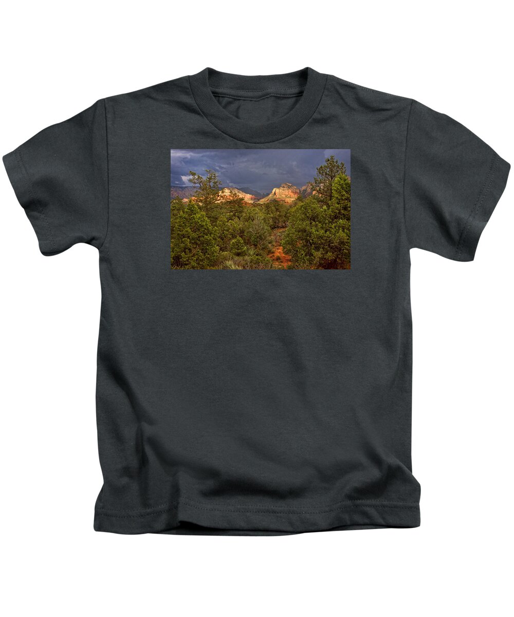 Canyon Kids T-Shirt featuring the photograph A Sliver of Light #1 by Leda Robertson