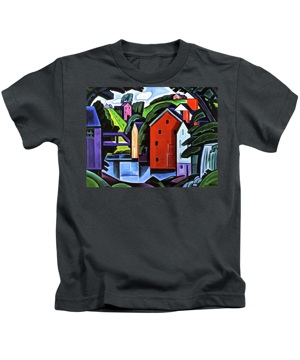 Oscar Bluemner Kids T-Shirt featuring the painting Abstract Landscape #1 by Oscar Bluemner