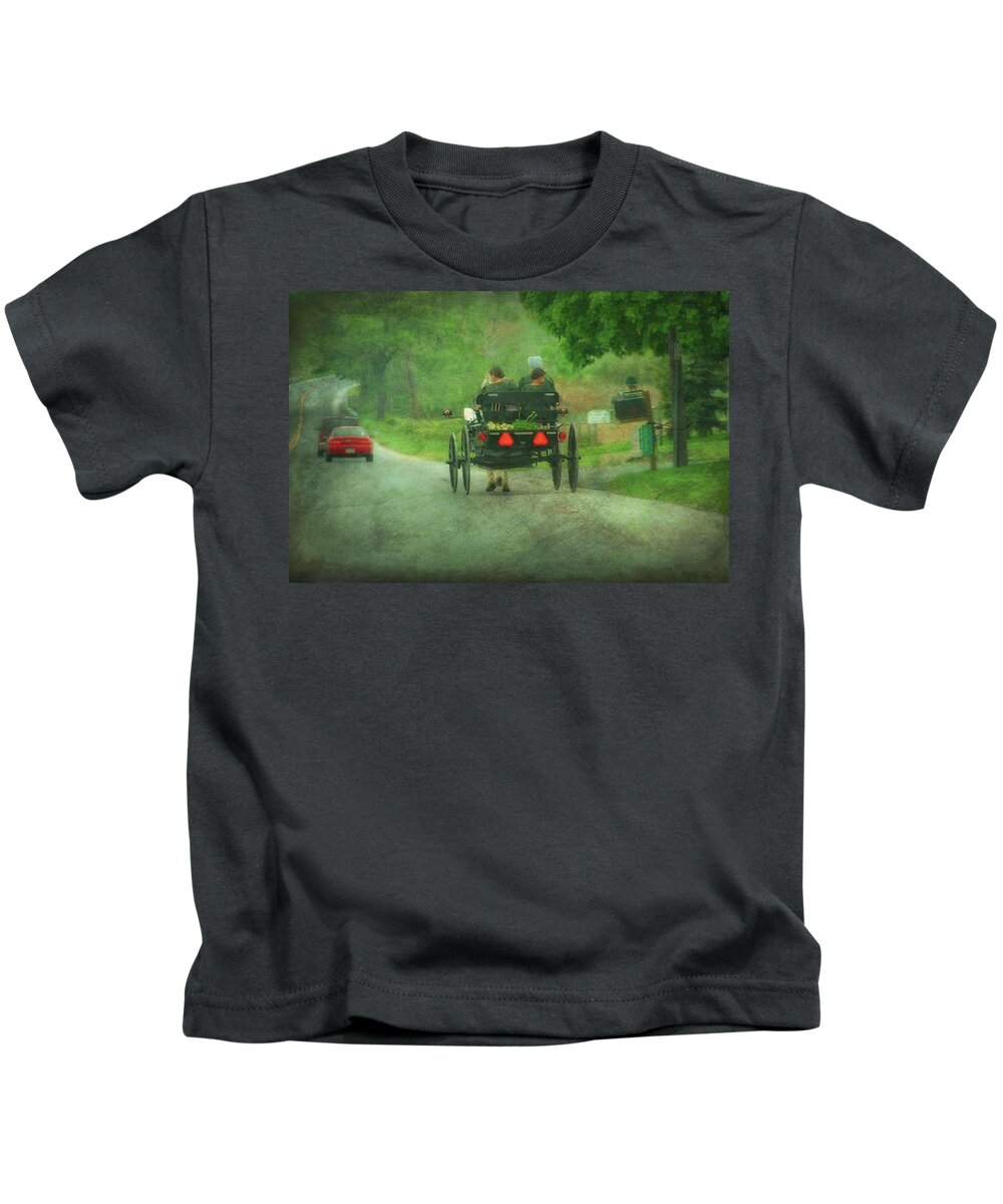 Amish Kids T-Shirt featuring the photograph Amish Ladies of Lancaster County #1 by Dyle Warren
