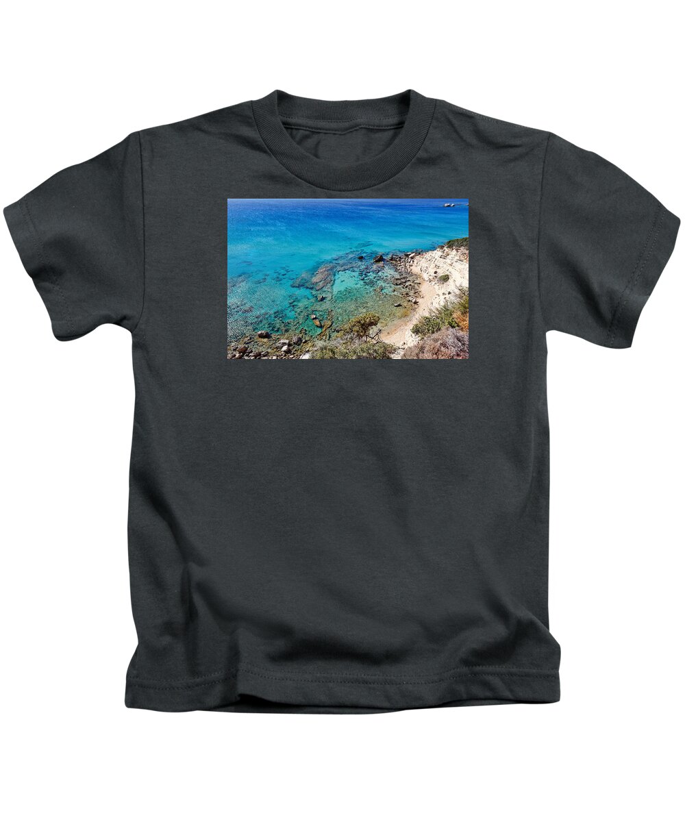 Amoopi Kids T-Shirt featuring the photograph Amoopi in Karpathos - Greece #1 by Constantinos Iliopoulos