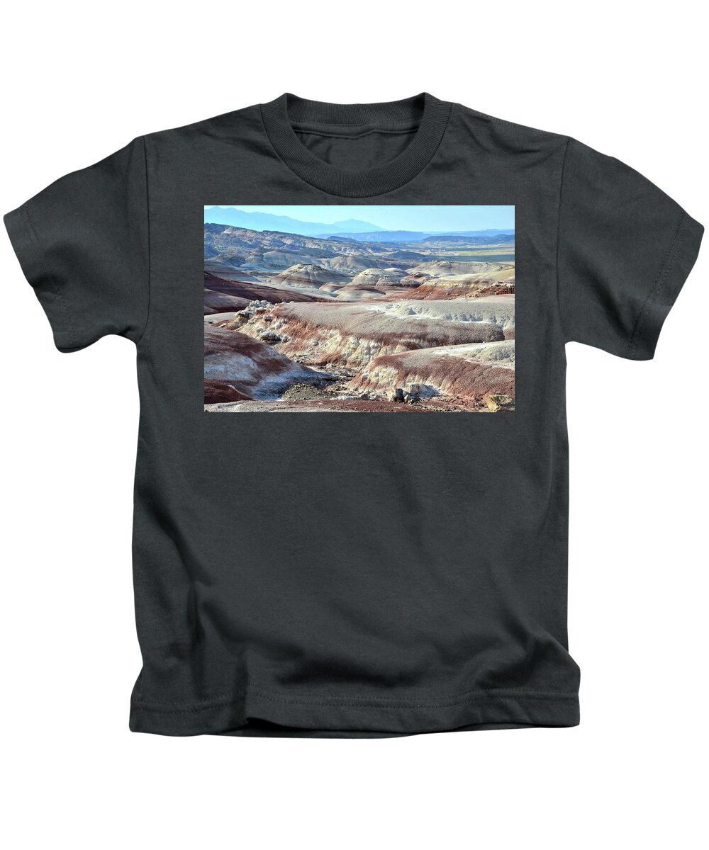 Capitol Reef National Park Kids T-Shirt featuring the photograph Bentonite Clay Dunes in Cathedral Valley #1 by Ray Mathis
