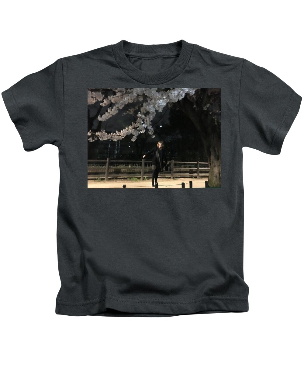 Japan Kids T-Shirt featuring the photograph Cherry Blossom And A Girl #1 by Kasumi Taniyama