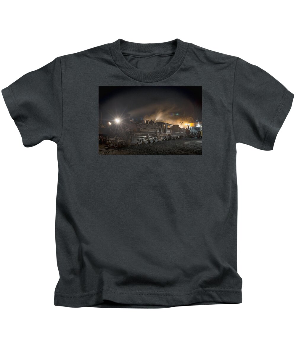 Cumbres & Toltec Scenic Railroad Kids T-Shirt featuring the photograph Cumbres and Toltec Scenic Railroad 08 #1 by Jim Pearson