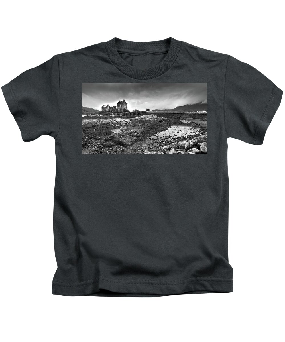 Eilean Donan Castle Kids T-Shirt featuring the photograph Eilean Donan Castle in the Highlands of Scotland #1 by Michalakis Ppalis