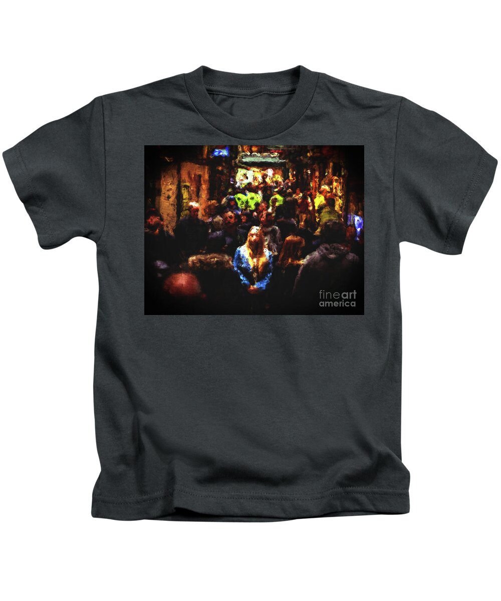 Subway Kids T-Shirt featuring the digital art Faces In The Crowd #1 by Phil Perkins