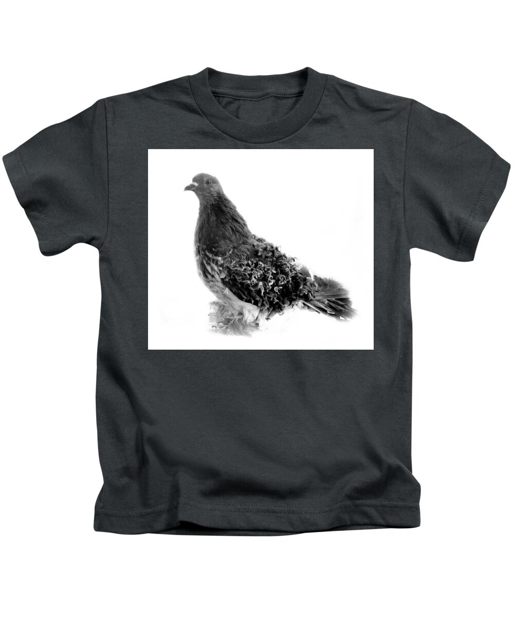 Bird Kids T-Shirt featuring the photograph Frillback Pigeon #1 by Nathan Abbott