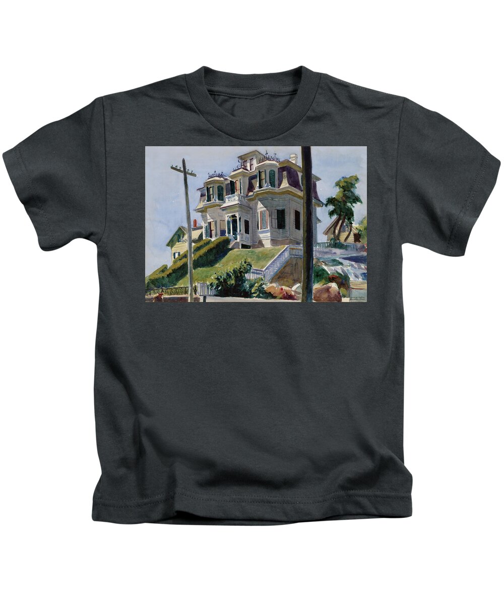 Hopper Kids T-Shirt featuring the painting Haskell's House #1 by Edward Hopper