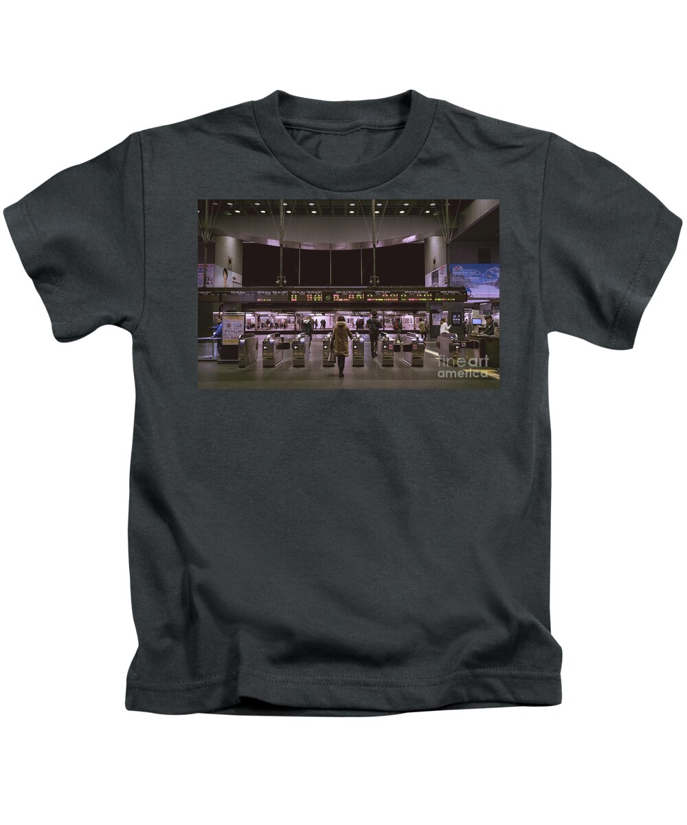 Escalator Kids T-Shirt featuring the photograph Kyoto Train Station, Japan #1 by Perry Rodriguez