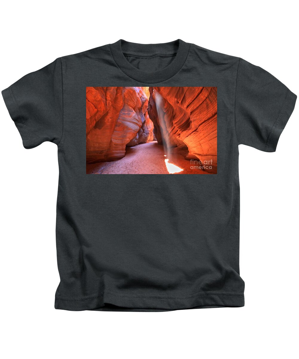 Buckskin Gulch Kids T-Shirt featuring the photograph Lighting The Way #2 by Adam Jewell