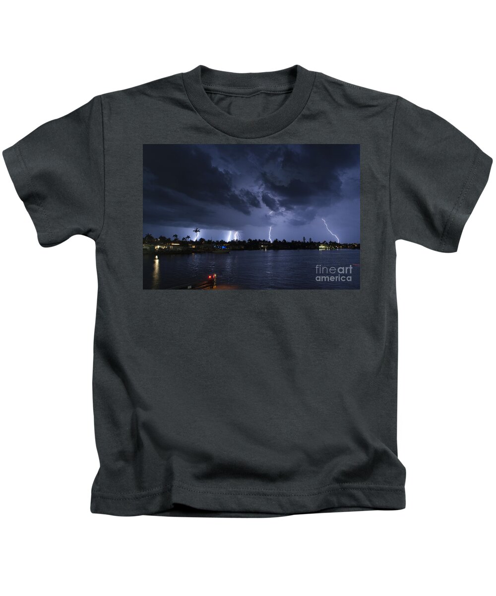 Pine Island Kids T-Shirt featuring the photograph Matlatcha Nights by Quinn Sedam