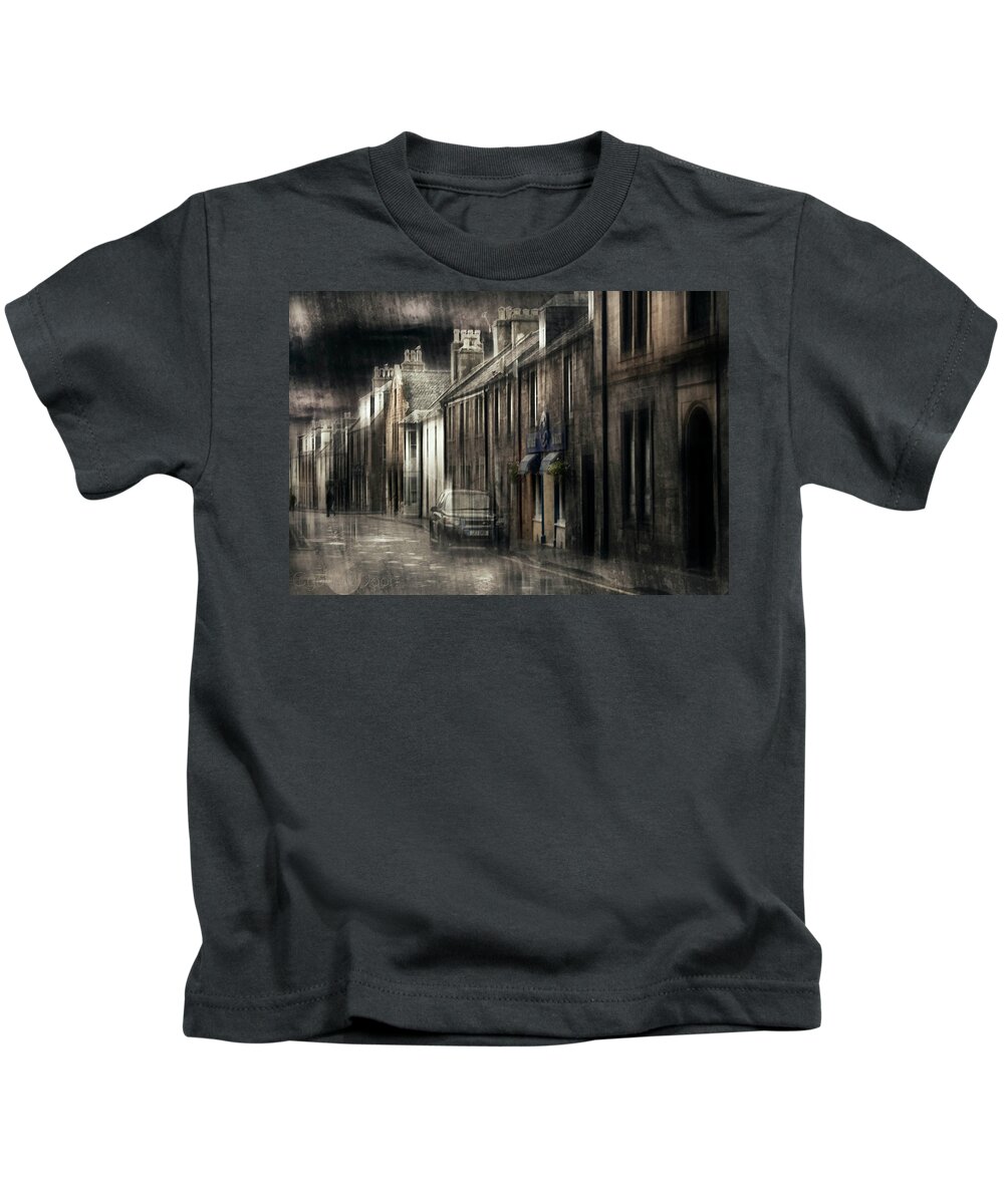 Fortrose Kids T-Shirt featuring the photograph oh fine Scottish weather #1 by Cybele Moon