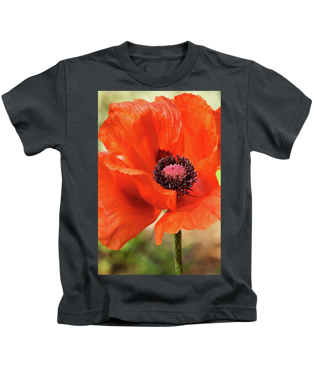 Poppy Kids T-Shirt featuring the photograph On the Fringe #2 by Jill Love