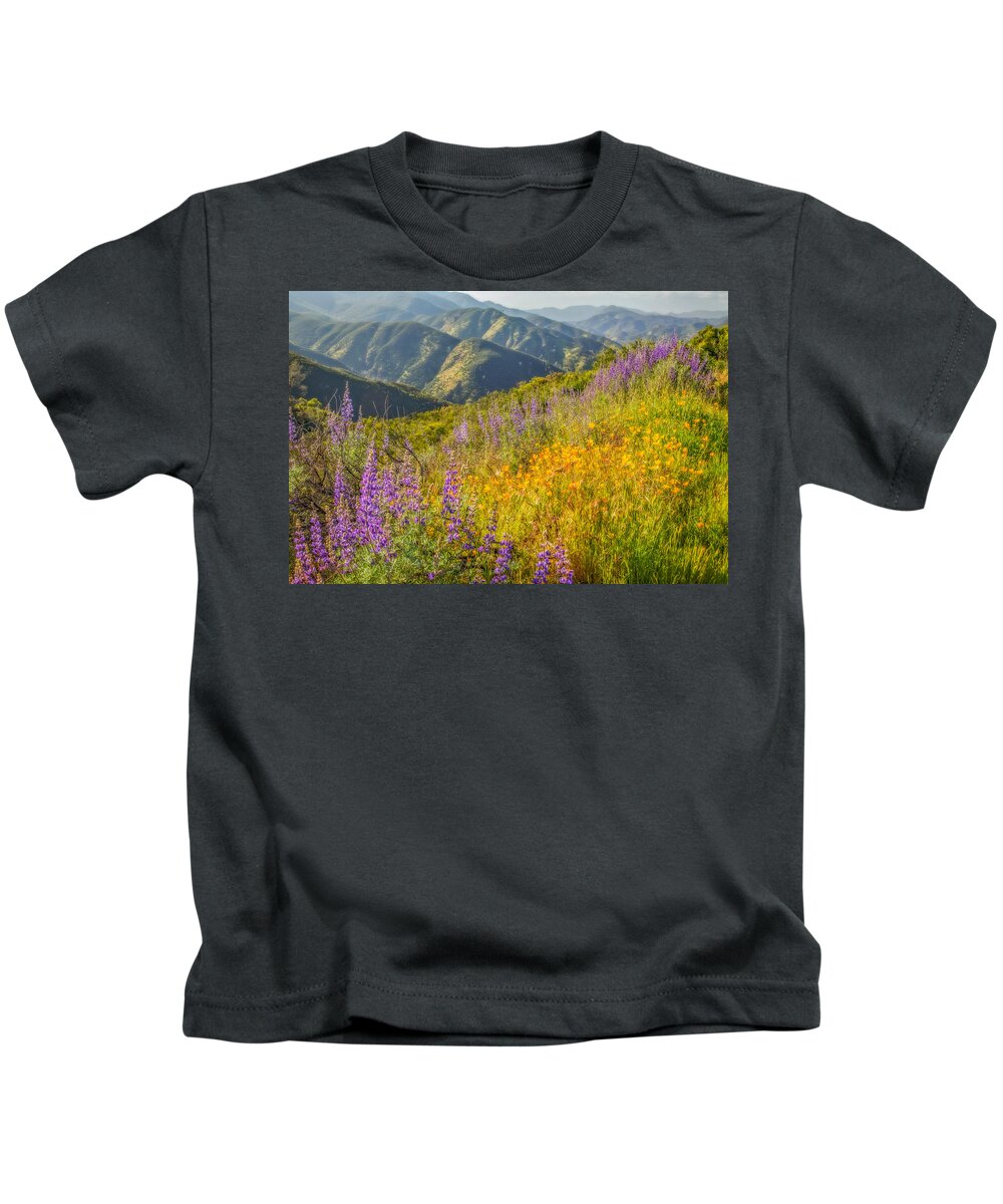 California Kids T-Shirt featuring the photograph Poppies And Lupine #1 by Marc Crumpler