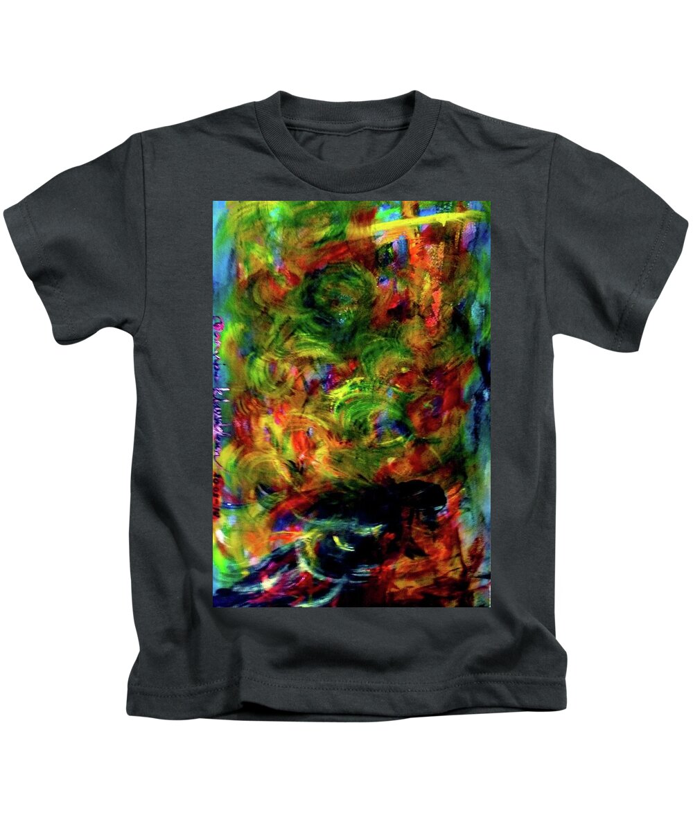  Kids T-Shirt featuring the painting Power of colour #1 by Wanvisa Klawklean
