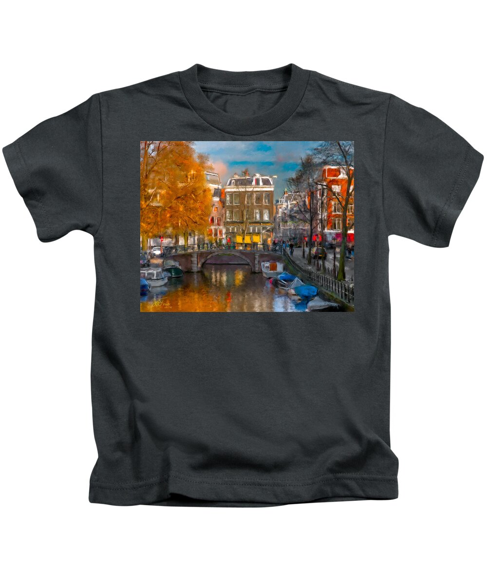 Holland Amsterdam Kids T-Shirt featuring the photograph Prinsengracht 807. Amsterdam #1 by Juan Carlos Ferro Duque