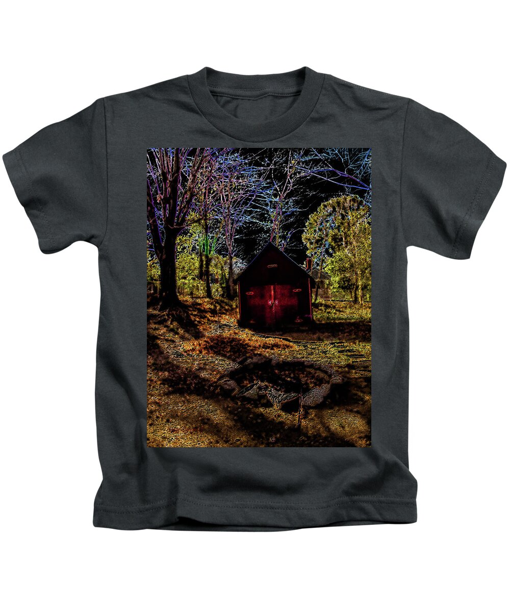 Red Kids T-Shirt featuring the photograph Red Shed by Randy Sylvia