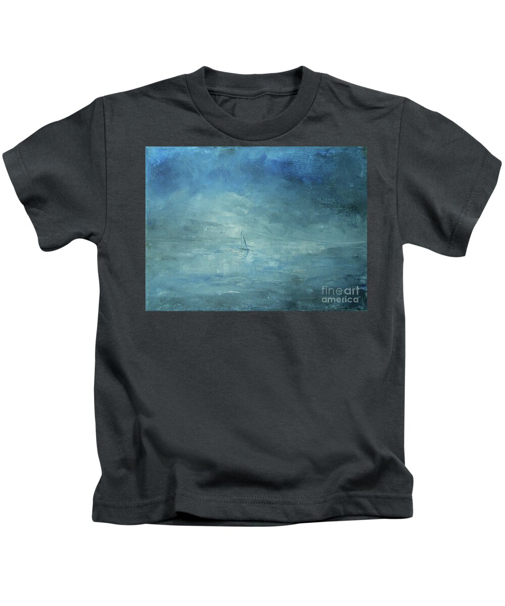 Abstract Kids T-Shirt featuring the painting Sail Away #1 by Jane See
