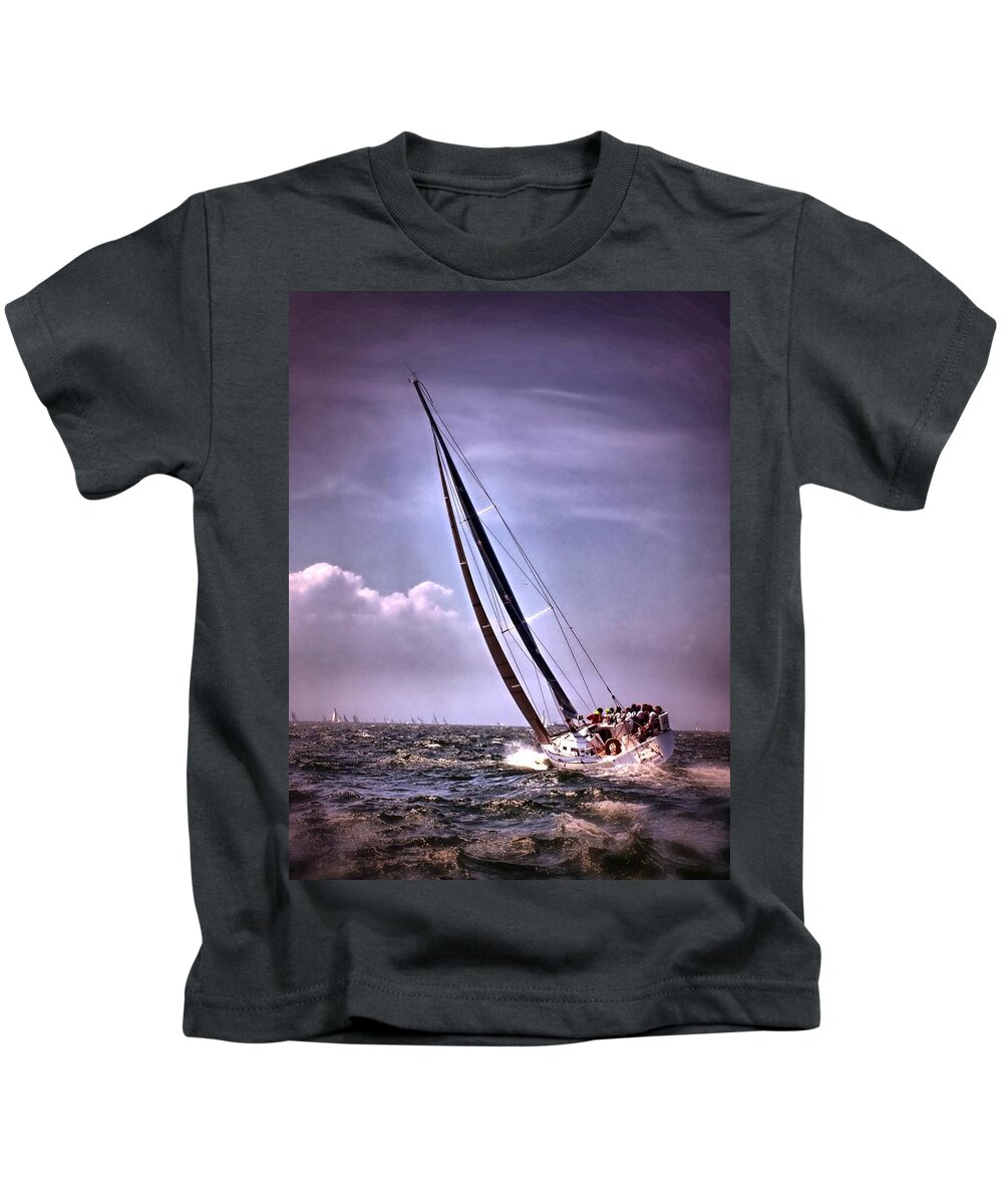 Cape Cod Kids T-Shirt featuring the photograph Sailing to Nantucket 003 by Bruce Gannon