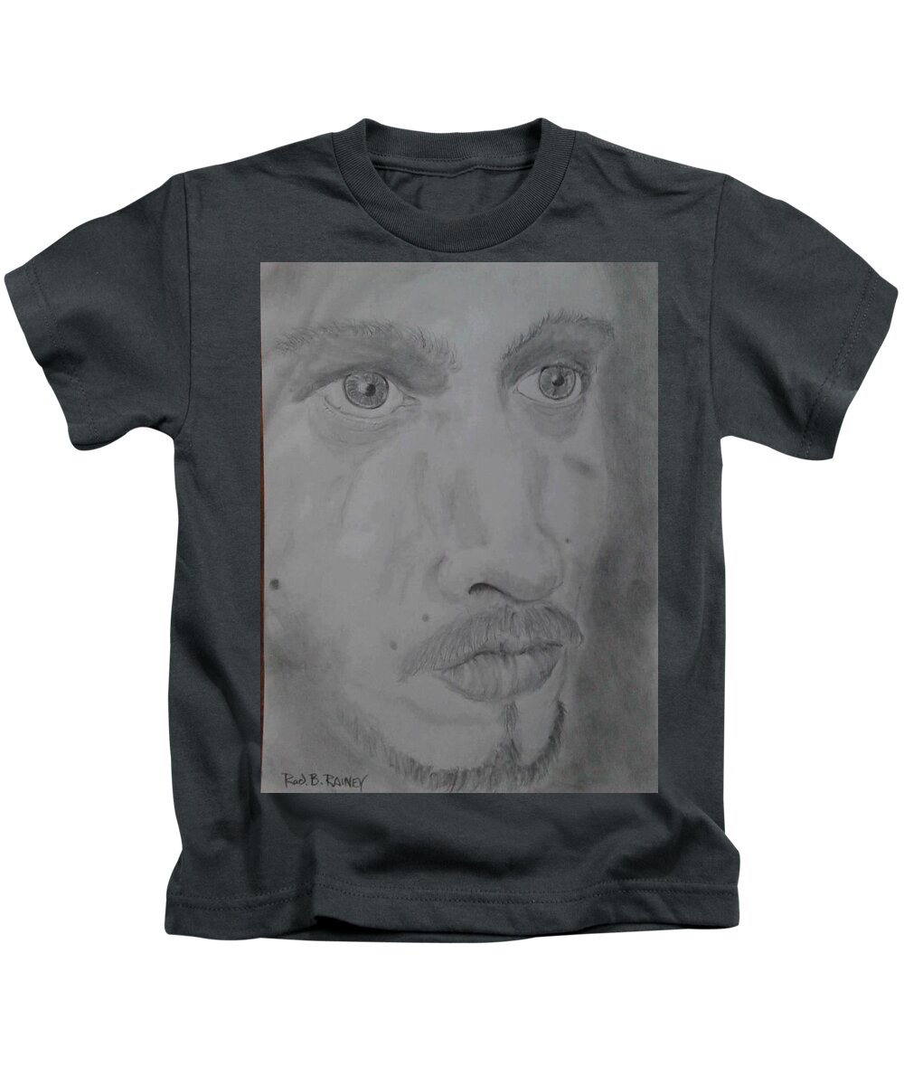  Kids T-Shirt featuring the drawing Self Portrait #1 by Rod B Rainey
