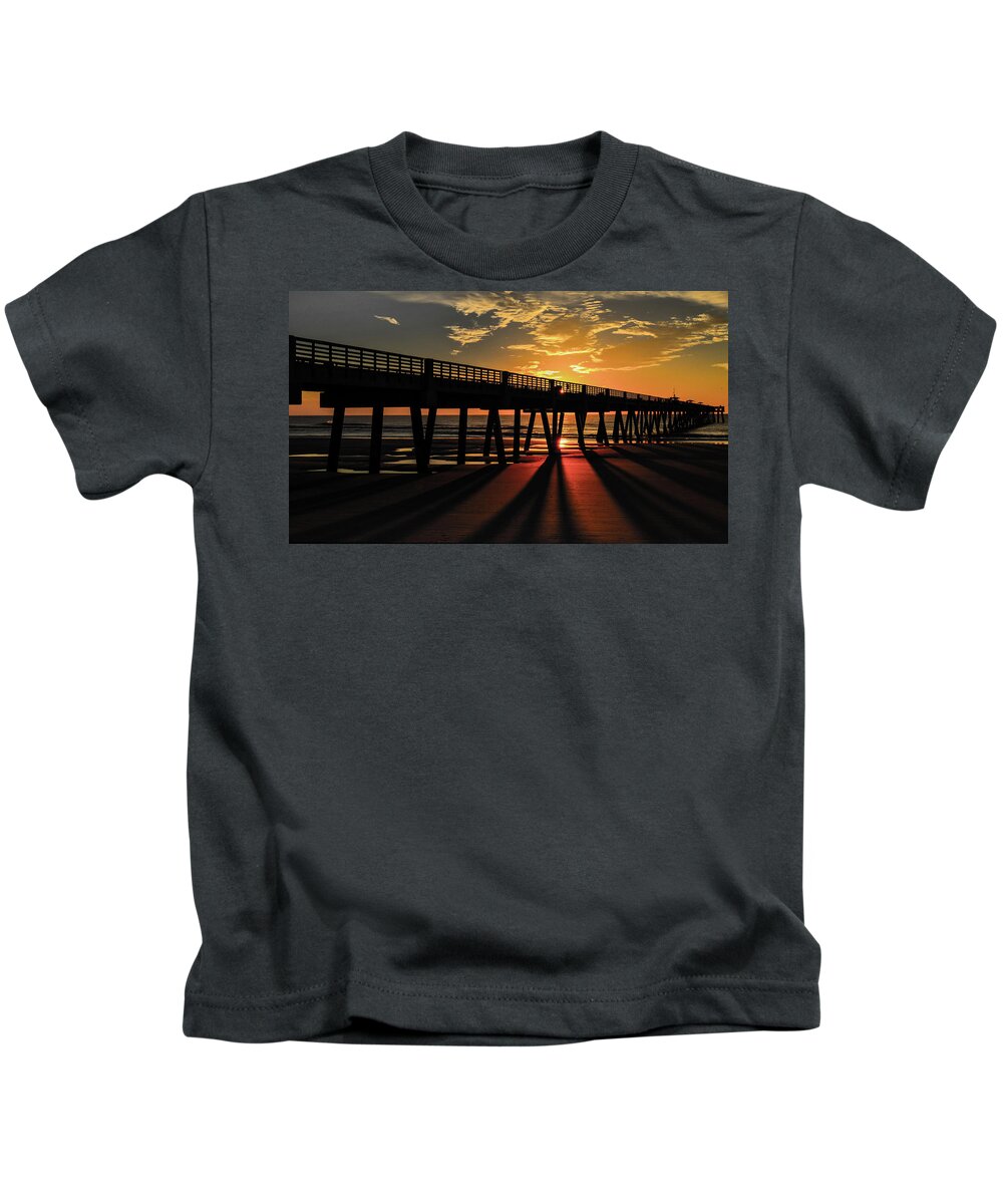 Sunrise Kids T-Shirt featuring the photograph Sunrise shadows #1 by Bradley Dever