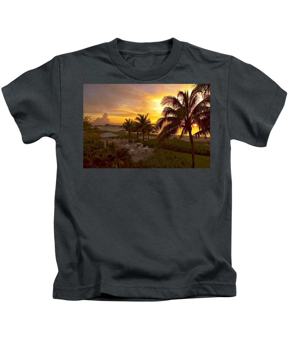 Sunset Kids T-Shirt featuring the photograph Sunset on Grace Bay #1 by Stephen Anderson