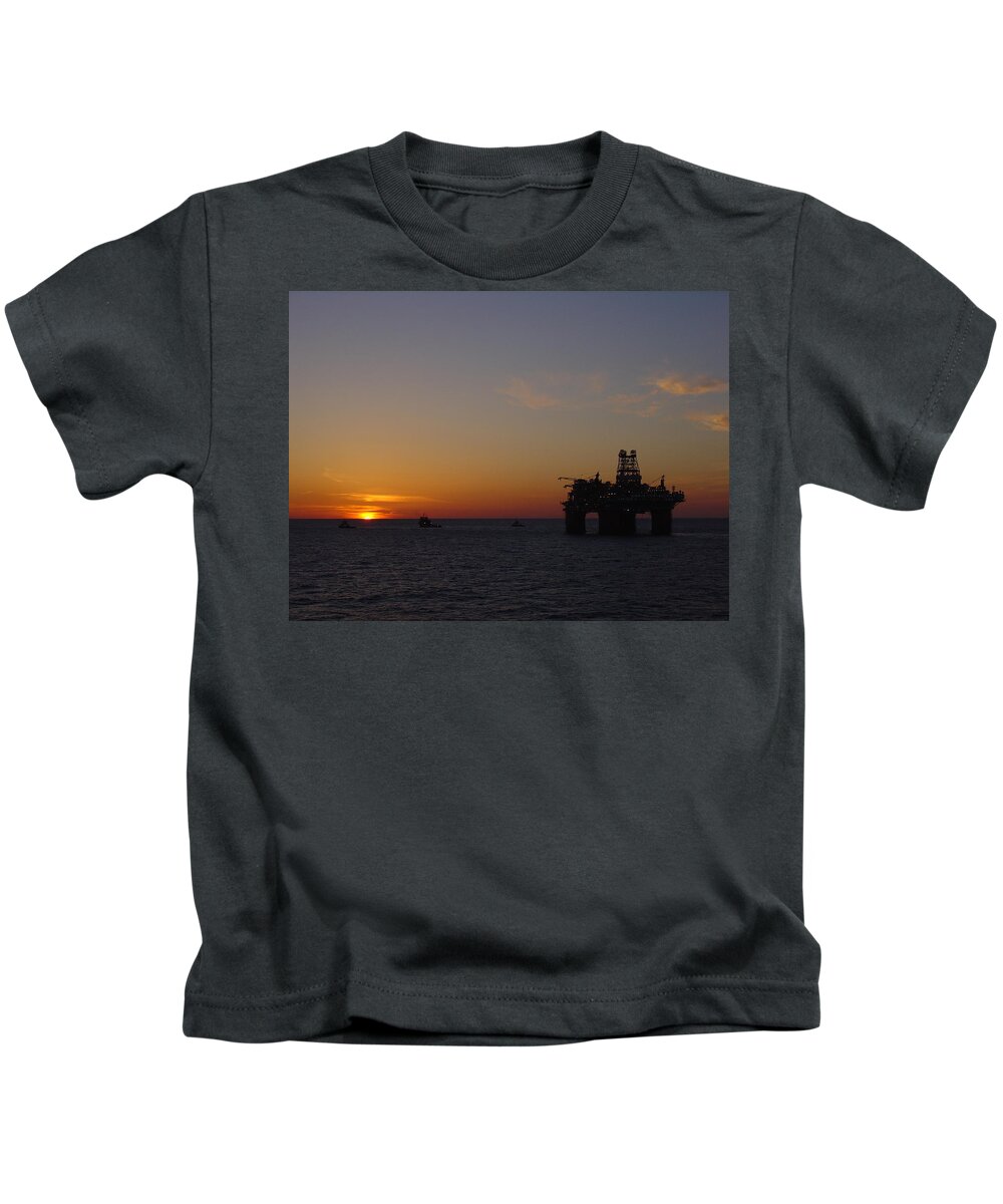 Thunder Horse Kids T-Shirt featuring the photograph Thunder Horse Tow Out by Charles and Melisa Morrison