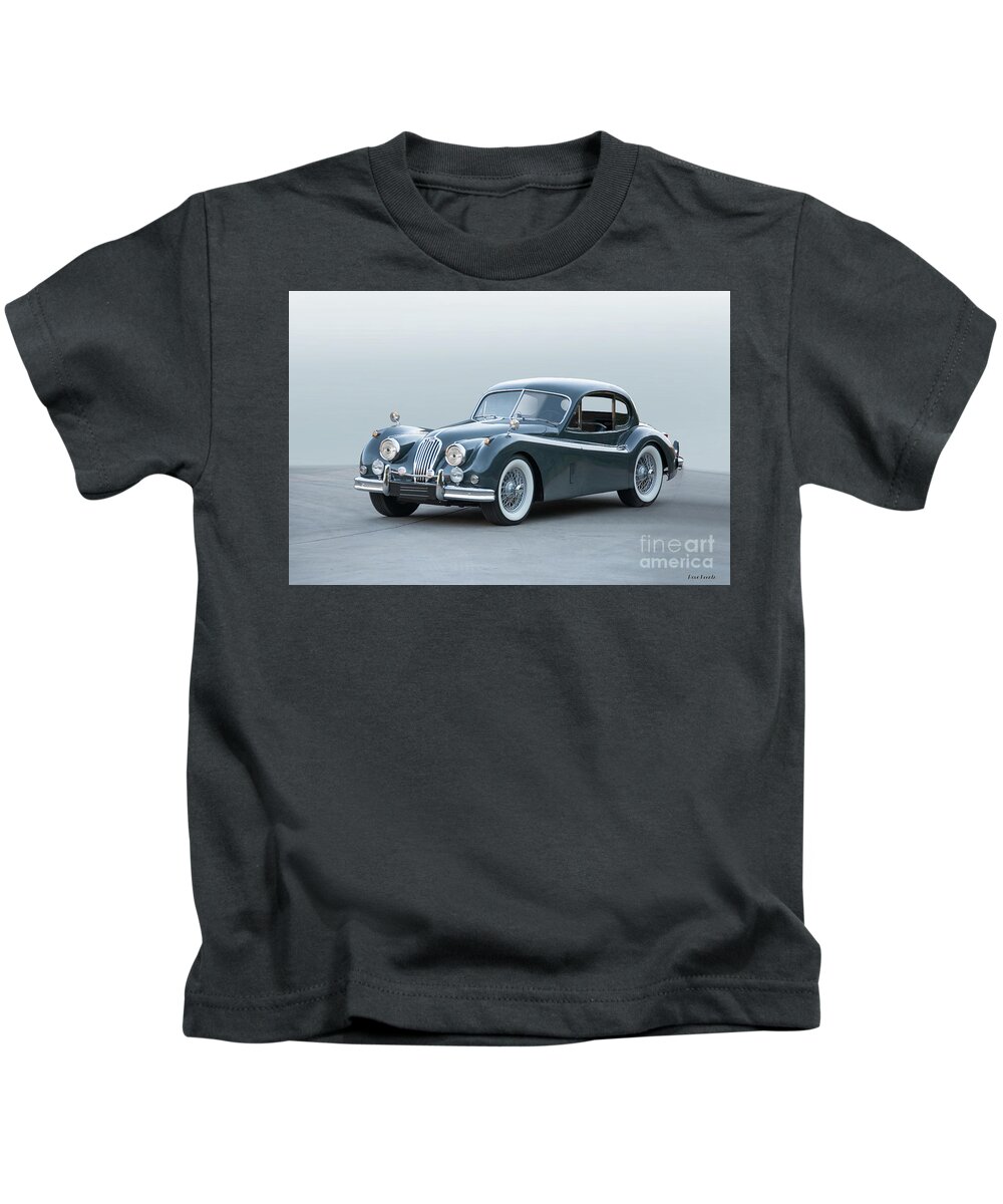 Auto Kids T-Shirt featuring the photograph 1955 Jaguar SK 140 Coupe by Dave Koontz