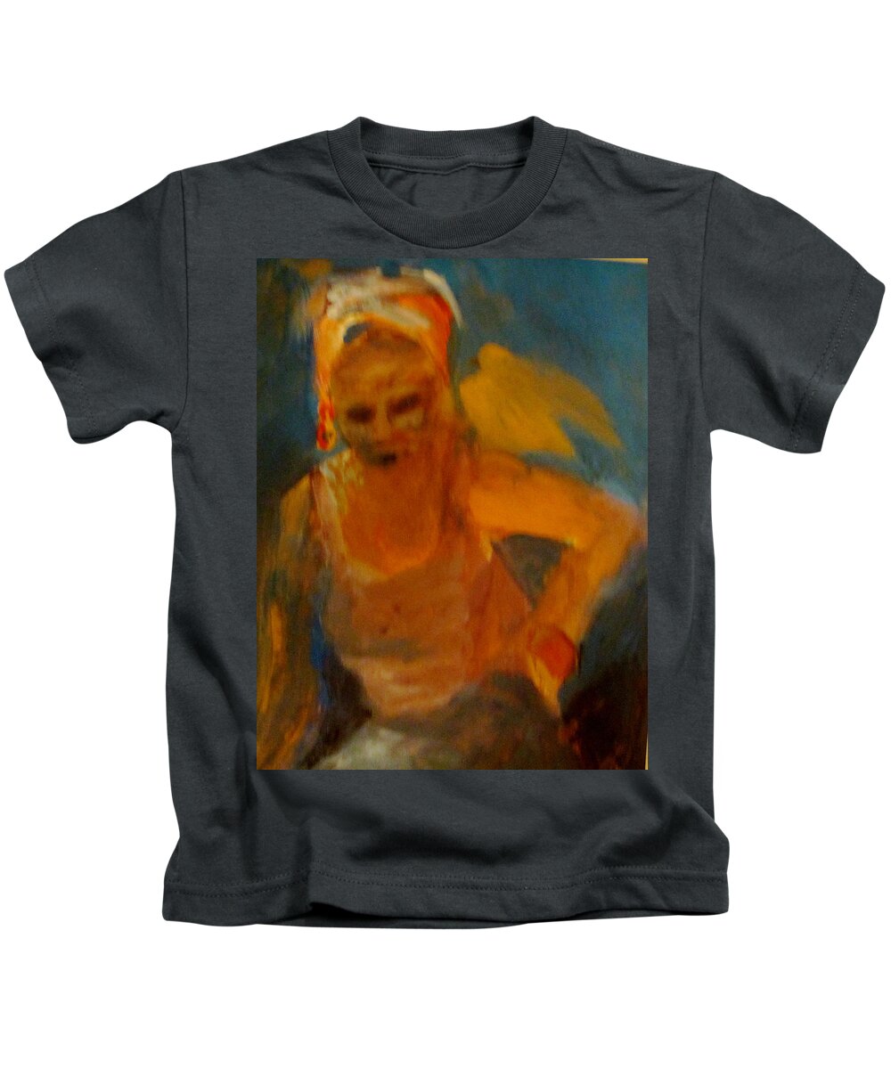 Women Kids T-Shirt featuring the painting Bird on my Shoulder #2 by Carole Johnson