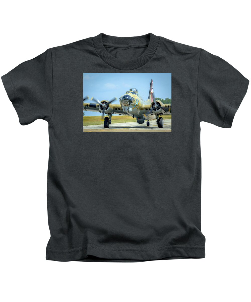 Aircraft Kids T-Shirt featuring the photograph Boeing B-17G Flying Fortress  #3 by Jack R Perry