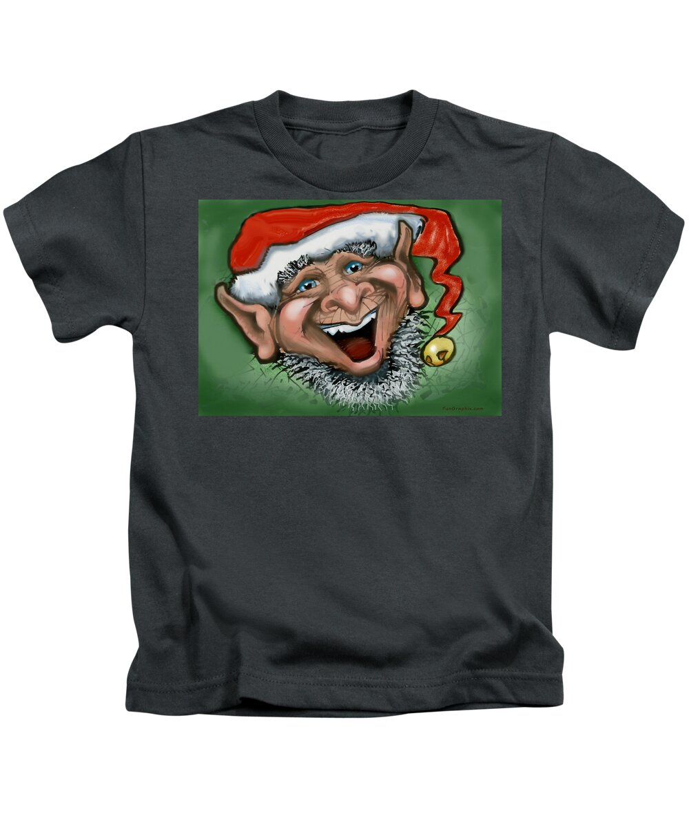 Christmas Kids T-Shirt featuring the greeting card Christmas Elf #2 by Kevin Middleton
