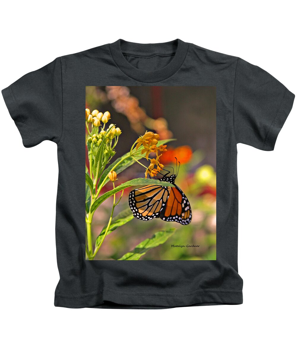  Kids T-Shirt featuring the photograph Clinging Butterfly #2 by Matalyn Gardner