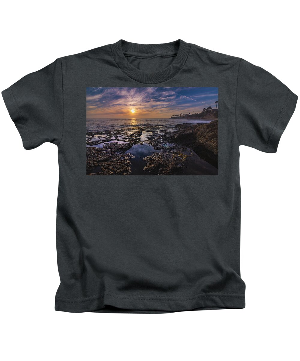 Beach Kids T-Shirt featuring the photograph Diver's Cove Sunset #3 by Andy Konieczny