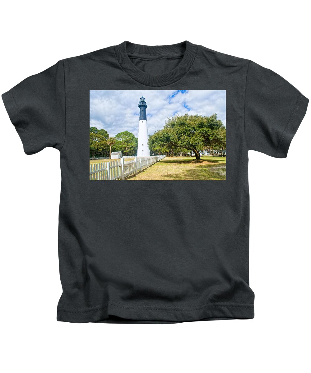 hunting Island Kids T-Shirt featuring the photograph Hunting Island Lighthouse #2 by Scott Hansen