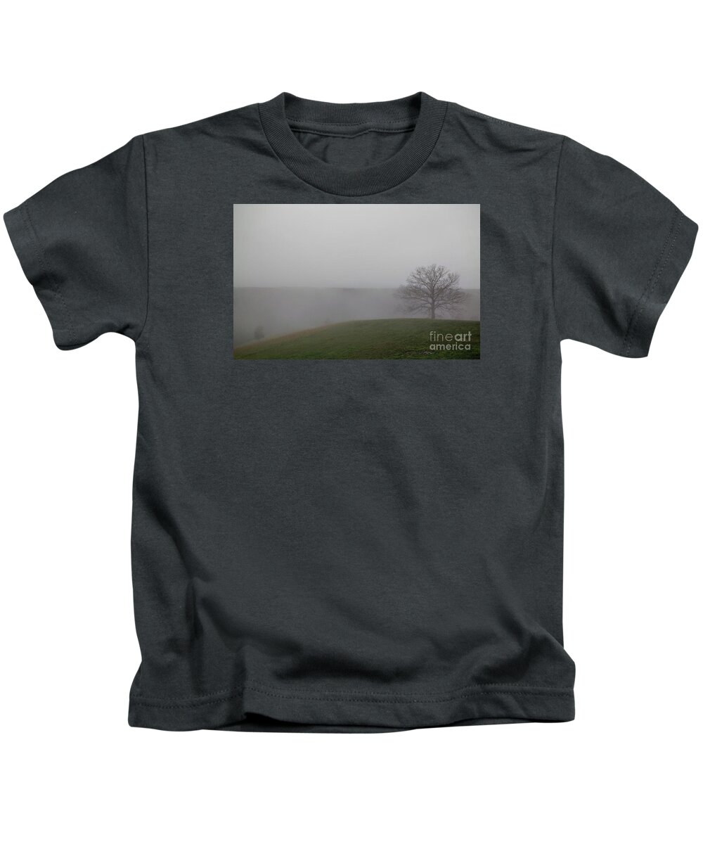 Clouds Kids T-Shirt featuring the photograph Misty Morning #2 by Anita Adams