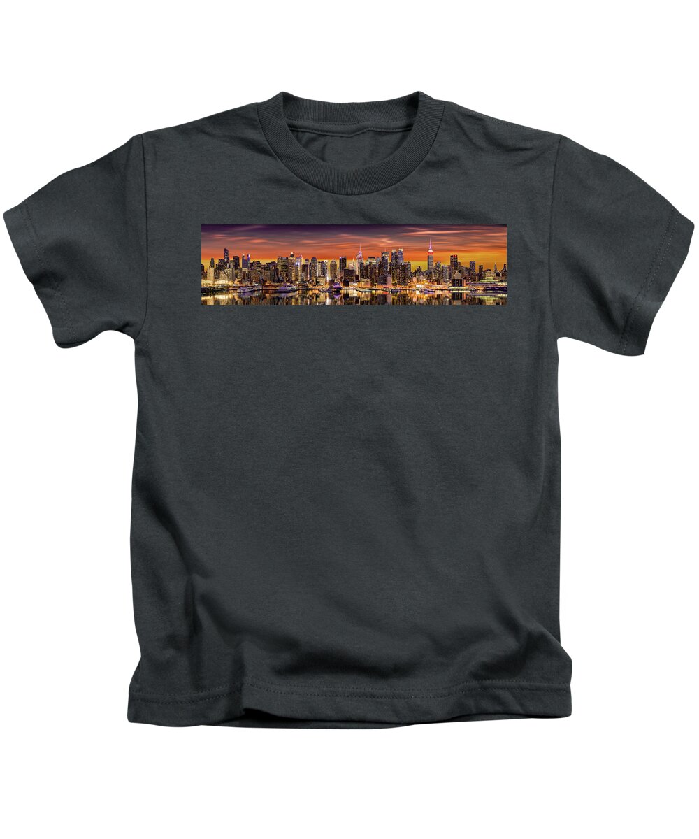 America Kids T-Shirt featuring the photograph New York City panorama #3 by Mihai Andritoiu