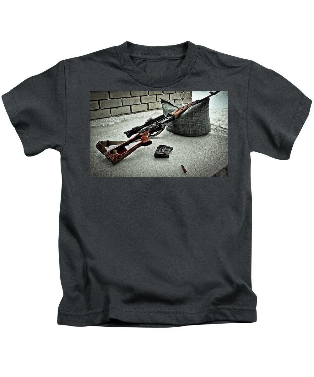 Sniper Kids T-Shirt featuring the photograph Sniper #2 by Mariel Mcmeeking