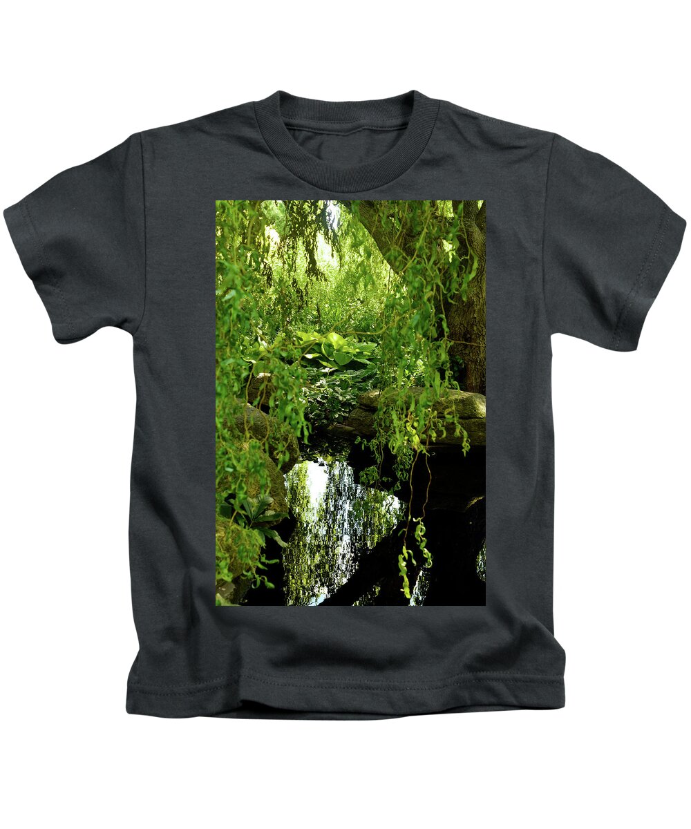 Spanish Moss Kids T-Shirt featuring the photograph 2016 July at the Garden Afernoon Memories by Janis Senungetuk