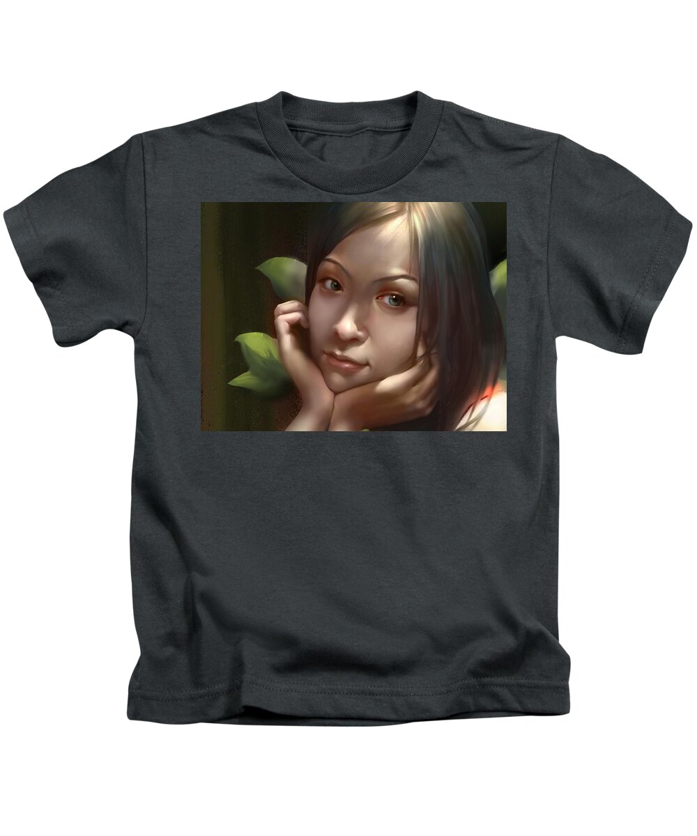Women Kids T-Shirt featuring the digital art Women #205 by Super Lovely