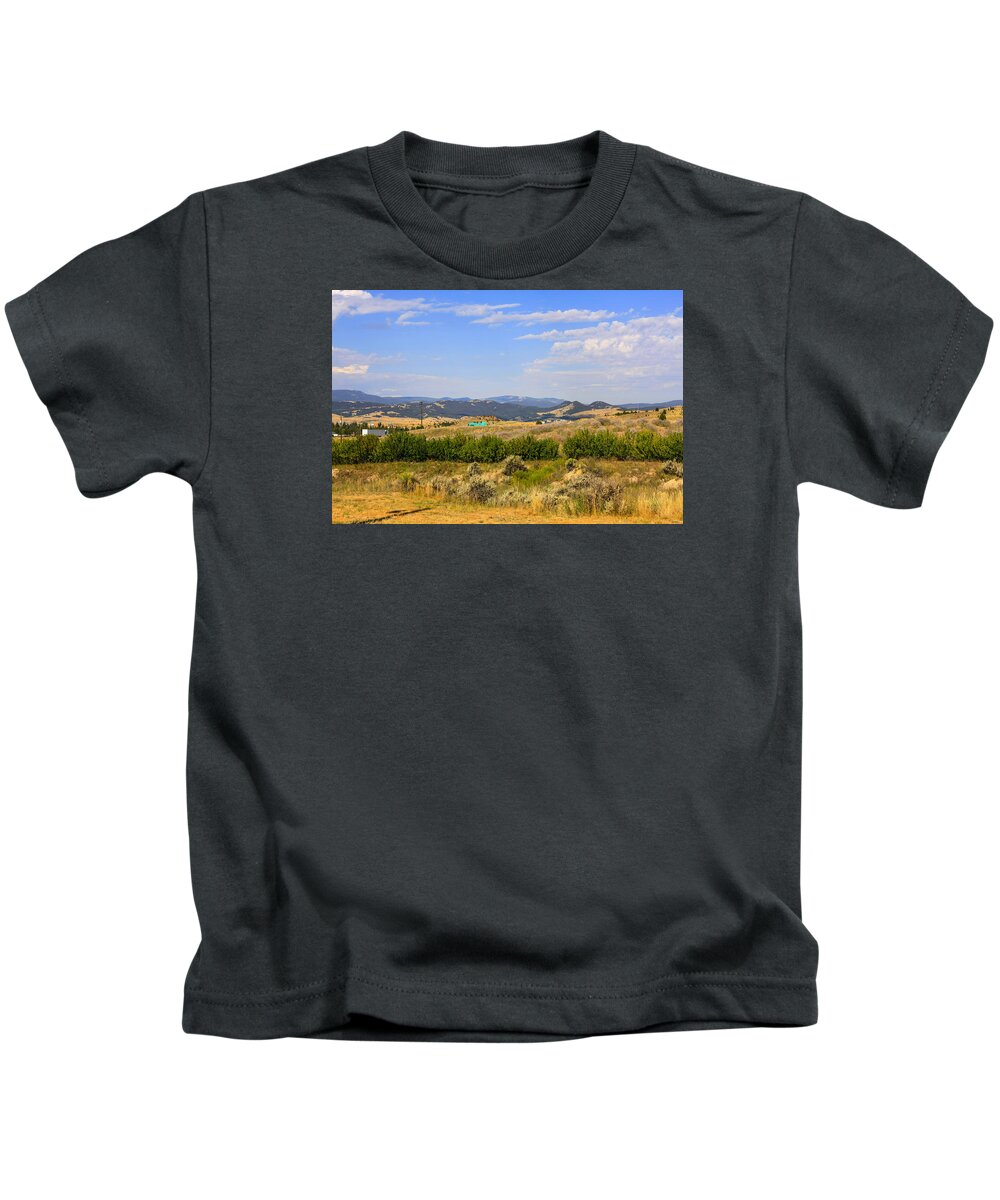 Montana; Plains; Big; Sky; Country; Mt; America; Usa; North-west; State; Scenery; Backdrop; Landscape; Setting; Spectacle; Vista; View; Panorama; Scene; Setting; Terrain; Location; Outlook; Sight; Flora; Clouds; Sagebrush Kids T-Shirt featuring the photograph Big Sky Country #4 by Chris Smith