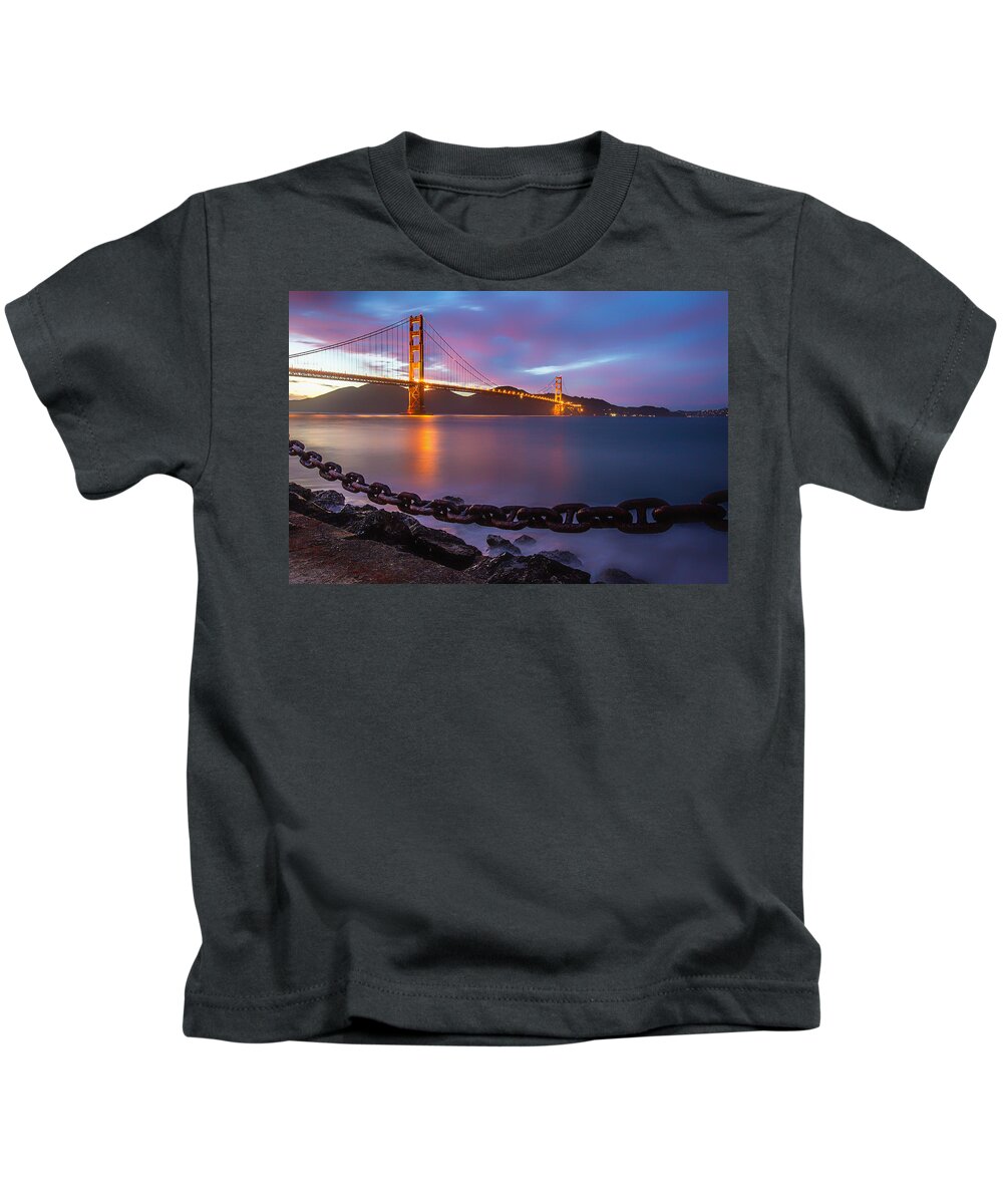 San Francisco Kids T-Shirt featuring the photograph San Francisco's Golden Gate Bridge by Lev Kaytsner