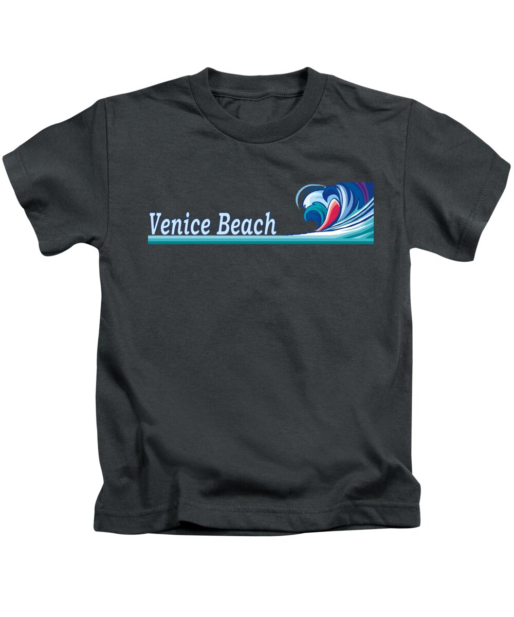 Venice Kids T-Shirt featuring the digital art Venice Beach #30 by Brian Edward