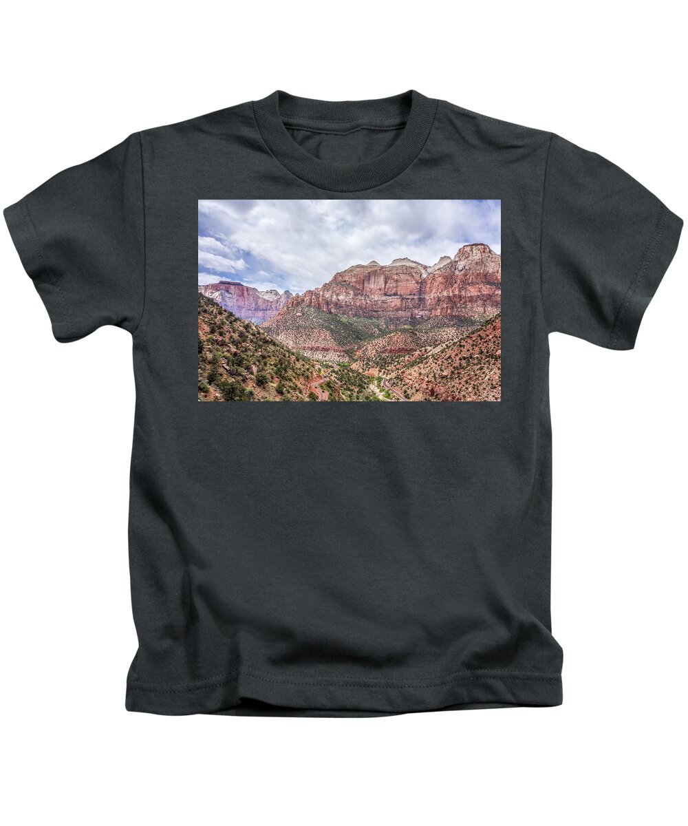 Zion Kids T-Shirt featuring the photograph Zion Canyon National Park Utah #34 by Alex Grichenko