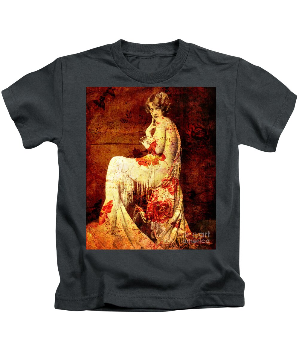 Nostalgic Seduction Kids T-Shirt featuring the photograph Winsome Woman #34 by Chris Andruskiewicz
