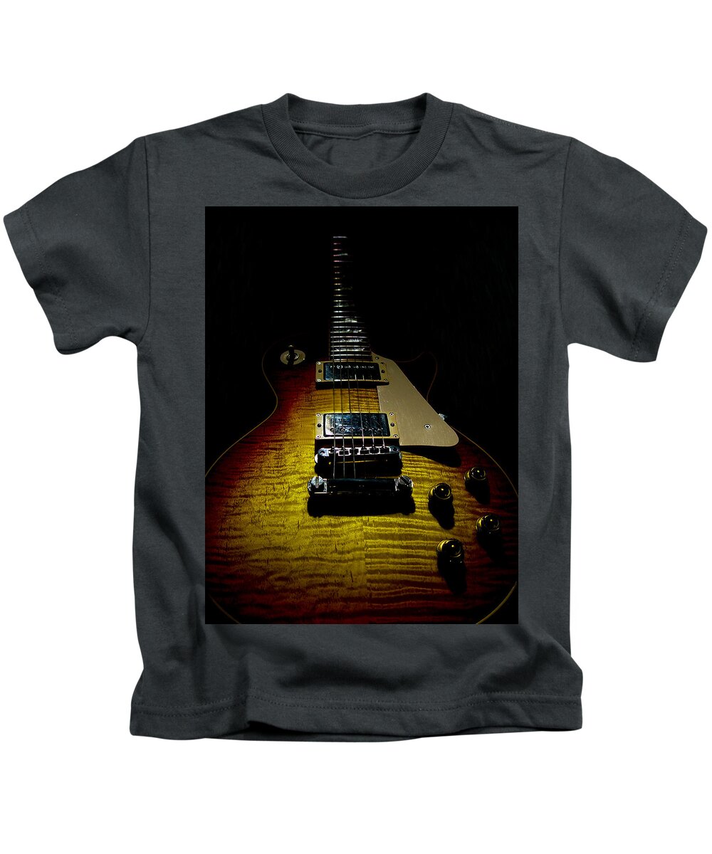 Gibson Les Paul Kids T-Shirt featuring the digital art 59 Reissue Guitar Spotlight Series by Guitarwacky Fine Art