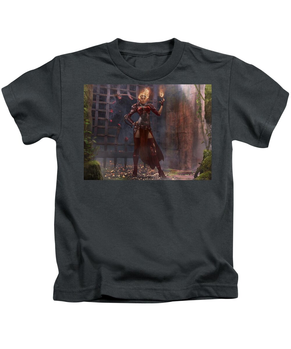 Magic The Gathering Kids T-Shirt featuring the digital art Magic The Gathering #7 by Super Lovely