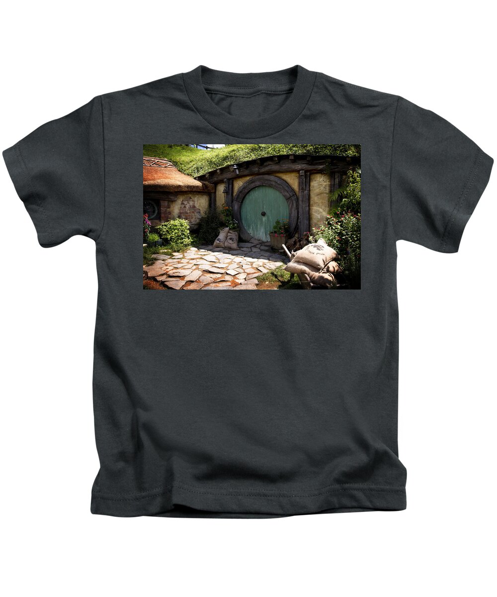 The Shire Kids T-Shirt featuring the photograph A Colorful Hobbit Home by Kathryn McBride